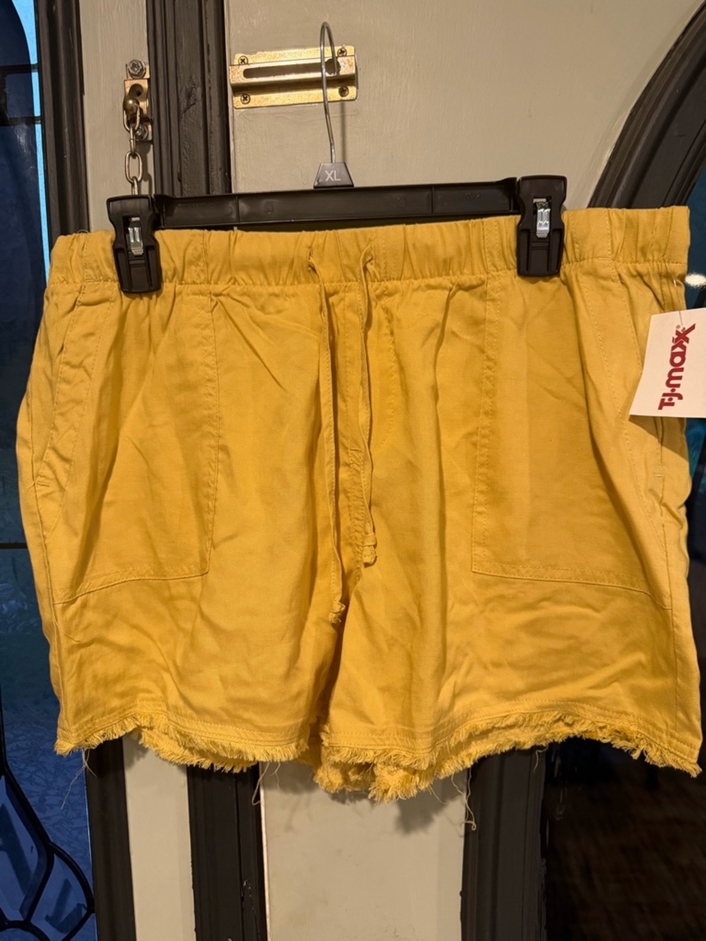 For The Republic Mustard Yellow Drawstring Shorts